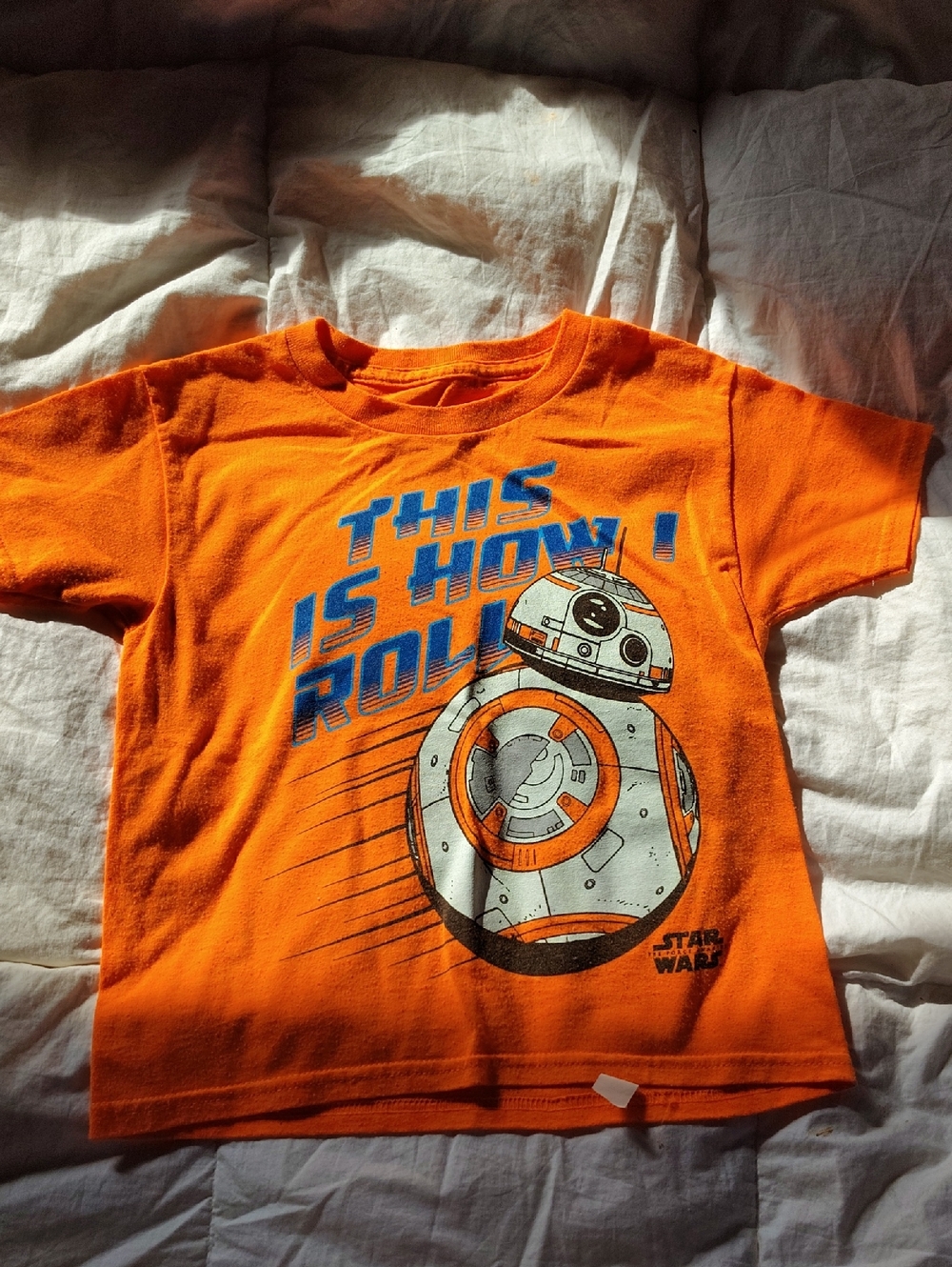 Star Wars Orange BB-8 Graphic Tee with Blue Text